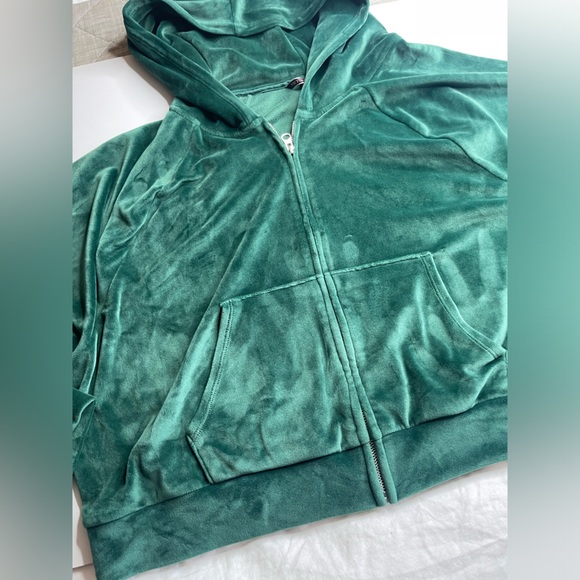 Victoria’s Secret Velour Hoodie size XL emerald green - Picture 7 of 8